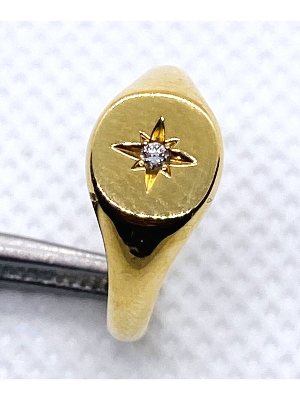 David Yurman Star Diamond Pinky Ring 18K 750 Size 2.5